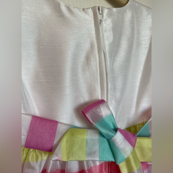 NWOT Rare Editions Pastel Striped Party Dress - Picture 7 of 8